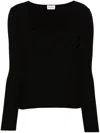P.a.r.o.s.h Black Sweater With Deep Neckline In Black