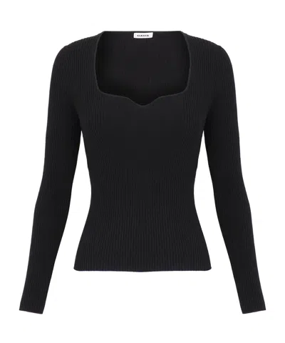 P.a.r.o.s.h Square-neck Sweater In Black