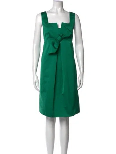 Pre-owned P.a.r.o.s.h Square Neckline Knee-length Dress In Green