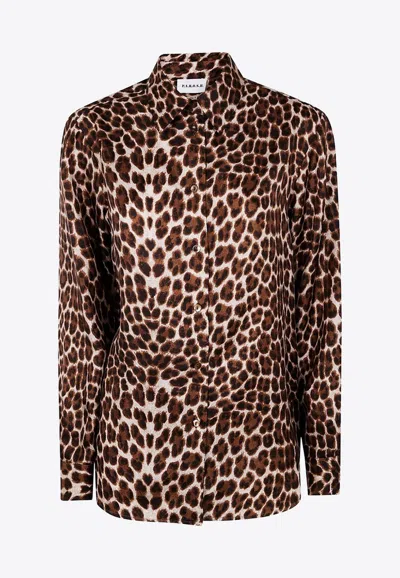 P.a.r.o.s.h Stain Leopard Print Silk Shirt In Brown