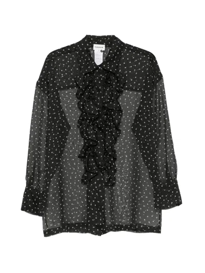 P.a.r.o.s.h Star-print Ruffled Shirt In Black