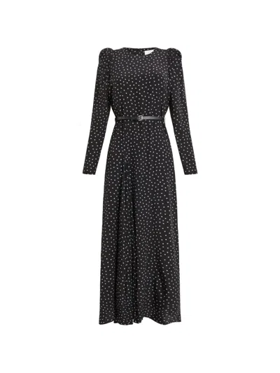 P.a.r.o.s.h Stars Belted Maxi Dress In Black