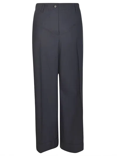 P.a.r.o.s.h Straight Buttoned Trousers In Blue