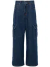 P.a.r.o.s.h Cigan Wide Cargo Denim Pants In Blue