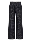 P.a.r.o.s.h Straight Jeans With Guff Sequins In Black  