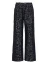 P.a.r.o.s.h Straight Jeans With Guff Sequins In Black