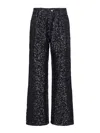 P.a.r.o.s.h Straight Jeans With Guff Sequins In Black
