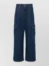P.a.r.o.s.h Cigan Wide Cargo Denim Pants In Blue