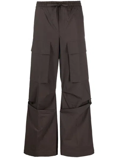 P.a.r.o.s.h Parosh Straight Leg Cargo Trousers In Brown