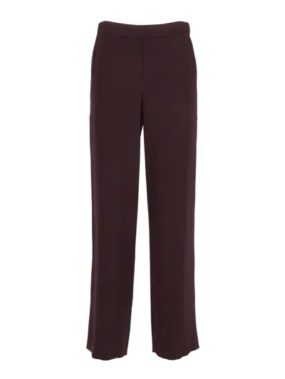 P.a.r.o.s.h Straight Leg Elastic Waist Straight-leg Pants In Brown