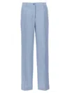 P.a.r.o.s.h . Straight-leg Pants With Pence Detailing In Blue