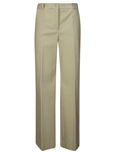 P.a.r.o.s.h Straight-leg Ribbed Velvet Trousers With Regular Waist In Brown