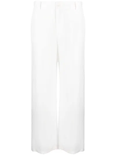 P.a.r.o.s.h Silk High-waisted Trousers In White