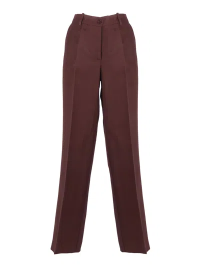 P.a.r.o.s.h Straight Leg Subtle Sheen Straight-leg Pants In Brown