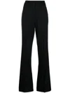 P.a.r.o.s.h Side-stripe Virgin-wool Blend Flared Trousers In Black