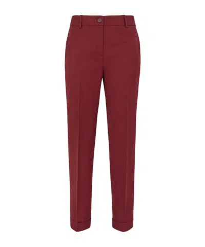 P.a.r.o.s.h Straight Leg Trousers In Burgundy