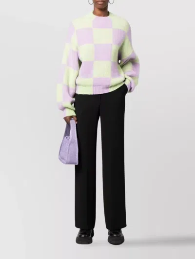 P.a.r.o.s.h Straight Leg Trousers Ruched Detailing In Black