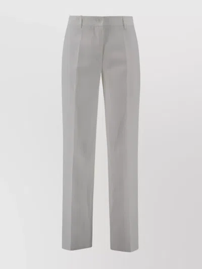 P.a.r.o.s.h Straight Leg Trousers With Back And Side Pockets In Neutral