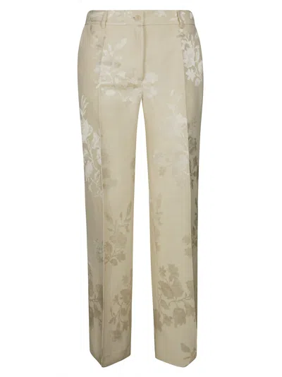 P.a.r.o.s.h Parosh Straight-leg Trousers With Delicate Floral Pattern In Neutral
