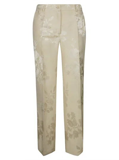 P.a.r.o.s.h Straight-leg Trousers With Delicate Floral Pattern In Neutral