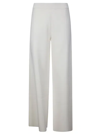 P.a.r.o.s.h Straight Leg Trousers With Elastic Waistband In White