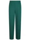 P.a.r.o.s.h . Straight-leg Trousers With Elasticated Waistband And Smooth Finish In Green