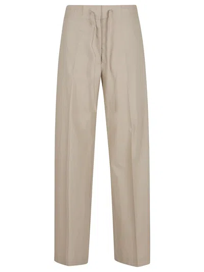 P.A.R.O.S.H STRAIGHT-LEG TROUSERS WITH HIGH WAIST AND POLISHED DRAPING