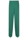P.a.r.o.s.h Parosh Straight-leg Trousers With High Waist And Polished Draping In Green