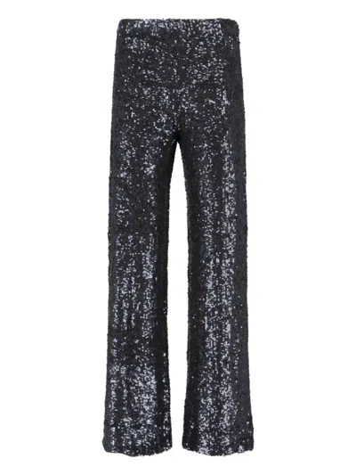 P.A.R.O.S.H STRAIGHT-LEG TROUSERS WITH SEQUINED SURFACE