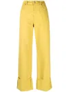 P.a.r.o.s.h Pressed-crease Straight-leg Trousers In Yellow