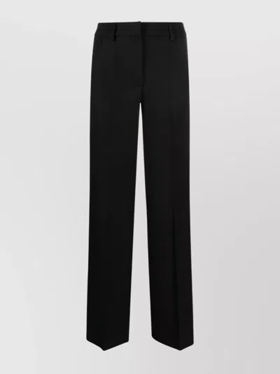 P.a.r.o.s.h Straight Leg Wool Blend Trousers In Black