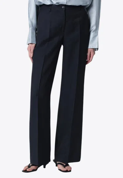 P.a.r.o.s.h Straight-leg Wool Pants In Blue