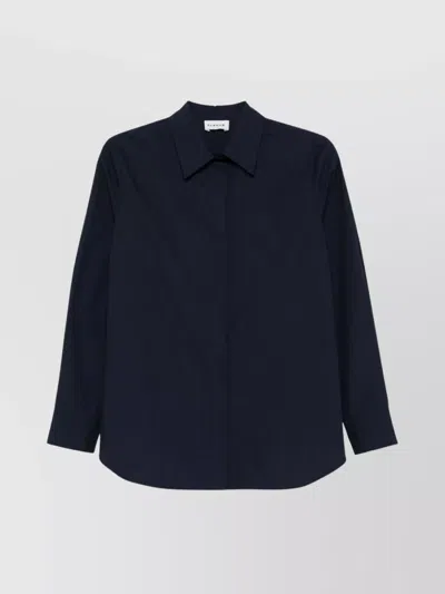 P.A.R.O.S.H STRAIGHT-POINT COLLAR COTTON SHIRT WITH BUTTONED CUFFS