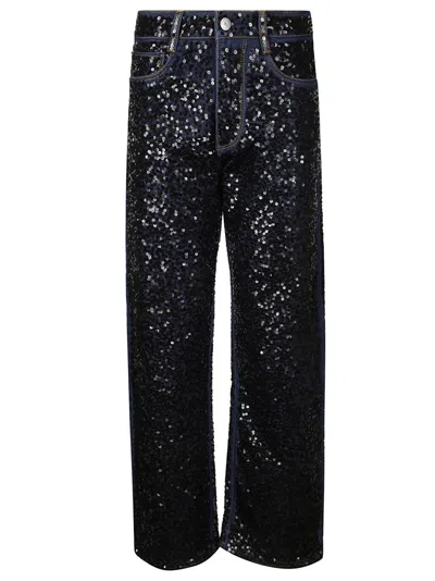P.a.r.o.s.h Straight Sequin Jeans