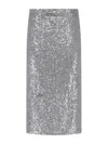 P.a.r.o.s.h Midi Skirt With Elastic Waistband And Sequins In Gray