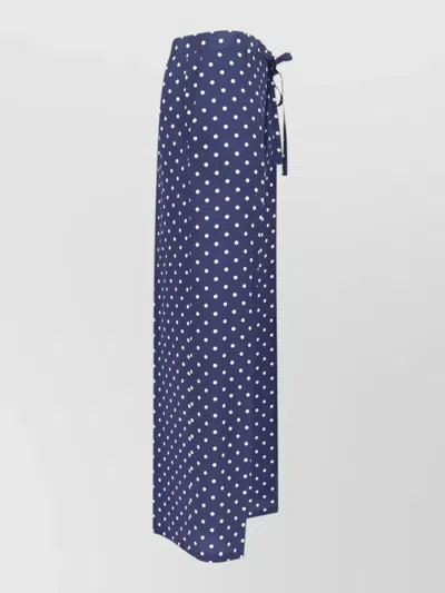 P.a.r.o.s.h Straight Trousers Button Detail Polka Dot Pattern In Blue