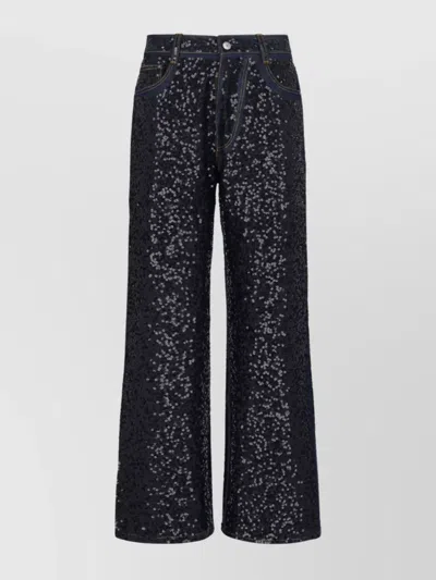 P.A.R.O.S.H STRAIGHT TROUSERS SEQUIN EMBELLISHMENT