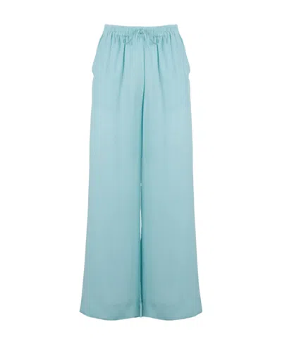 P.a.r.o.s.h Straight-leg Silk Trousers In Blue