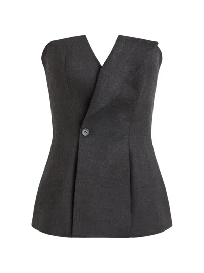 P.a.r.o.s.h Strapless Button-fastening Blouse In Gray