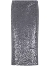 P.a.r.o.s.h Parosh Strech Sequin Skirt In Silver