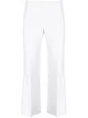 P.a.r.o.s.h Parosh Stretch Wool Flared Cropped Trousers In White