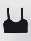 P.a.r.o.s.h Stretchy Bralette With Soft Fabric And Ribbed Hem In Black