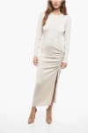 P.a.r.o.s.h Stretchy Lurex Knitted Dress With Draw-string