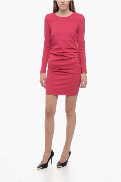 P.a.r.o.s.h Stretchy Mini Dress With Drape Detailing In Pink