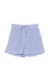 P.a.r.o.s.h Cotton Shorts Elastic Waistband Vertical Stripes In Blue