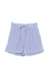 P.a.r.o.s.h Cotton Shorts Elastic Waistband Vertical Stripes In Blue
