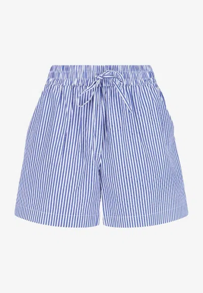 P.a.r.o.s.h Striped Drawstring Shorts In Blue