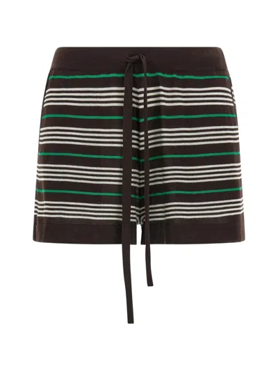 P.a.r.o.s.h Striped Drawstring Shorts In Brown