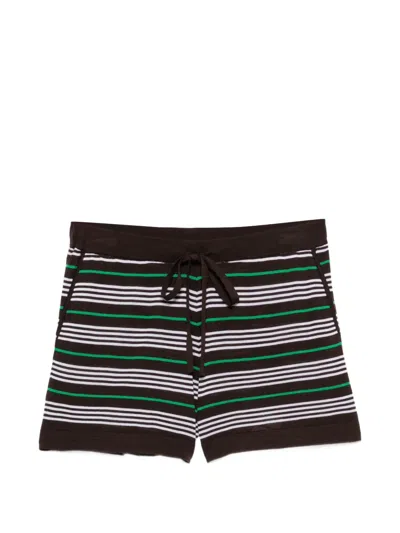 P.a.r.o.s.h Striped Drawstring Shorts In Black