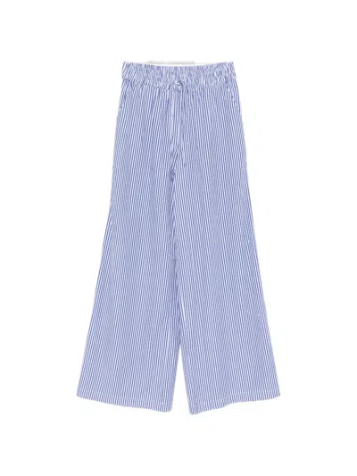P.a.r.o.s.h Striped Drawstring Trousers In Blue